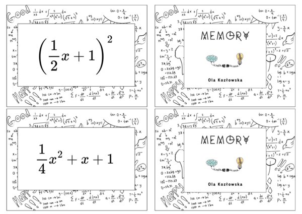 Memory wzory skróconego mnożenia