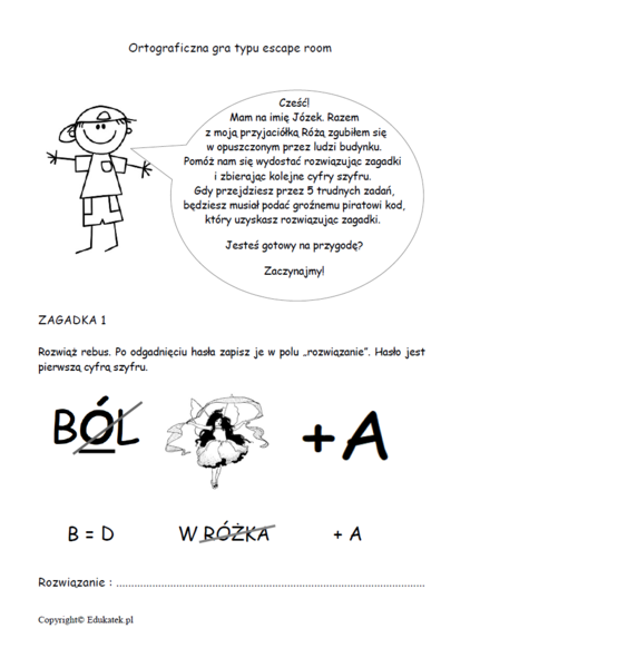 Ortograficzna gra typu escape room