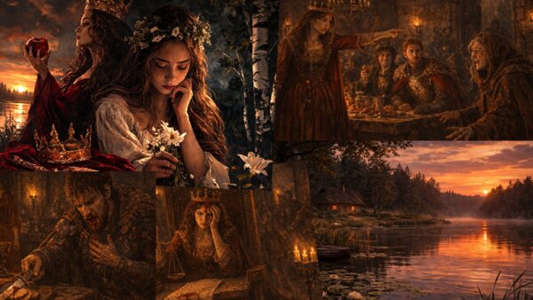 Balladyna w obrazach – karta pracy z grafikami