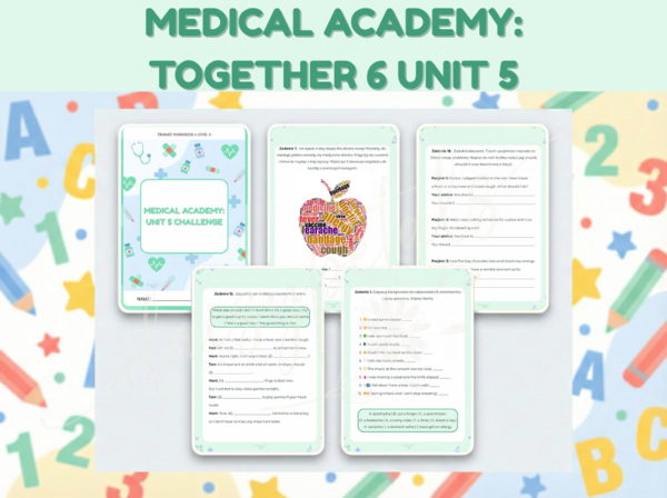 MEGA PAKIET: Karta Pracy "The Medical Academy" – Zdrowie, Should / Have to (Together 6 Unit 5) + KLUCZ