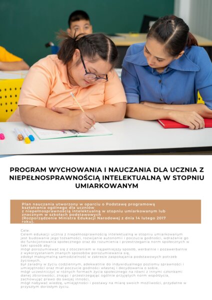 Edukacja specjalna, roczny plan, niepełnosprawność intektualna