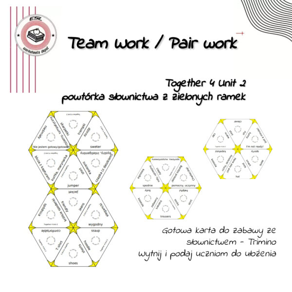 Together 4 Unit 2 - Trimino - utrwalenie słownictwa z zielonych ramek