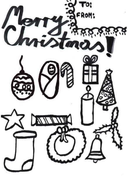 Christmas Card Coloring Page