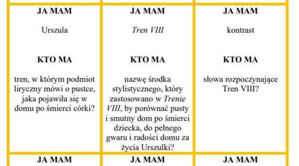 Treny i Fraszki Kochanowskiego - ,,Ja mam, kto ma?"