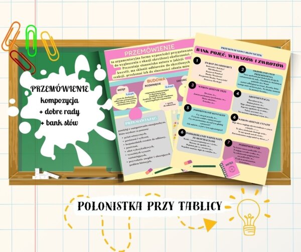 PRZEMÓWIENIE - plakat – kompozycja, elementy twórcze, bank słówek, dobre rady