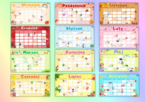 ✨KALENDARZ NA ROK SZKOLNY 2024/2025✨