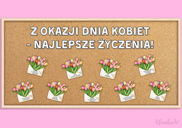 Gazetka z życzeniami na Dzień Kobiet