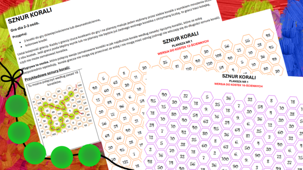 (klasa 4, klasa 5, klasa6) GRA Sznur korali (z tabliczką mnożenia)