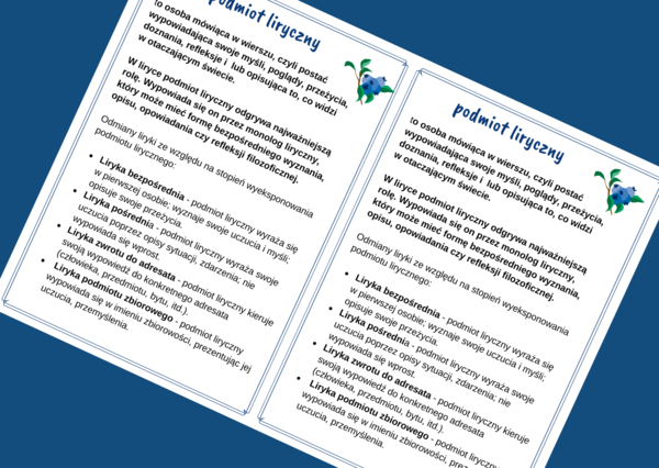 PODMIOT LIRYCZNY - liryka - wklejka