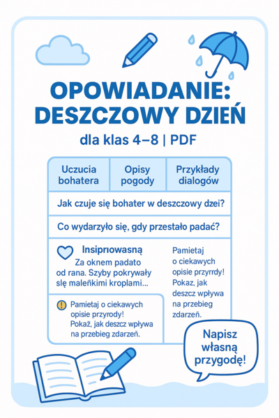 Karta pracy: "Opowiadanie – Deszczowy Dzień"