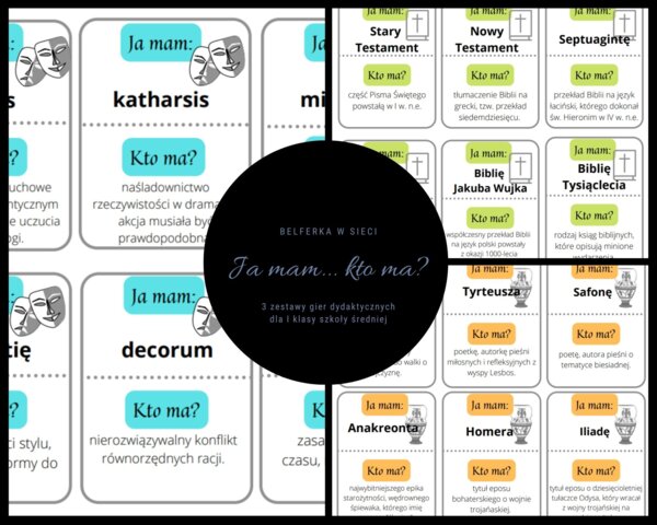 "Ja mam... kto ma?" 3 zestawy kart dydaktycznych - starożytność