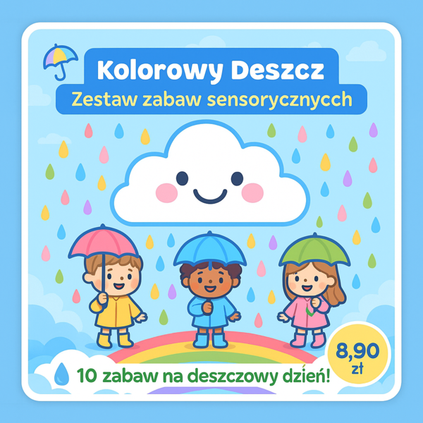 Kolorowy Deszcz – zestaw zabaw sensorycznych