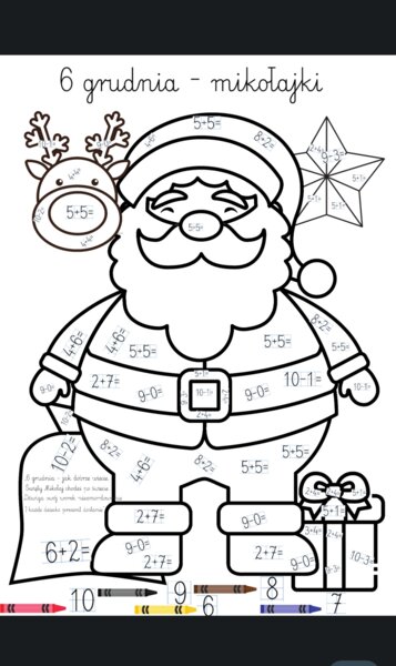 mikołajki - dodawanie i odejmowanie do 10