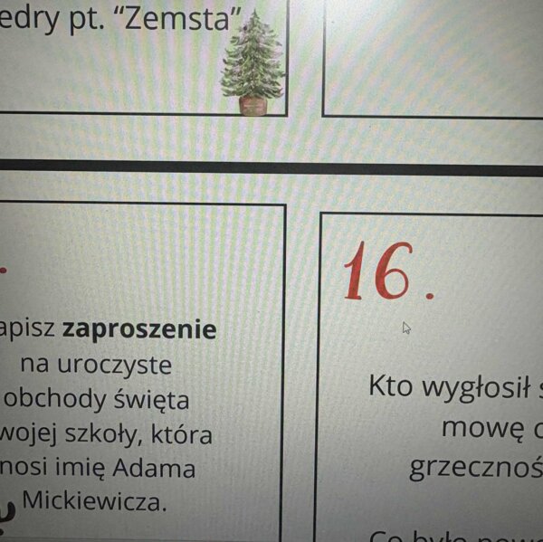 E8- kalendarz adwentowy