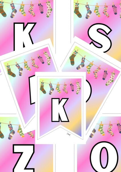 Dzień Kolorowej Skarpetki – napis dekoracyjny do druku