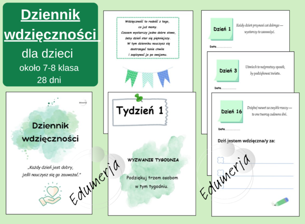 „Dziennik wdzięczności dla uczniów 7-8” – 28 dni uważności, refleksji i radości z codzienności. klasy7-8