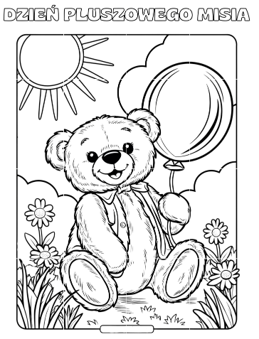 Dzień Pluszowego Misia - kolorowanka XXL