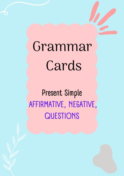 Present Simple/ Karty do mówienia/ Mówienie/ Speaking/ Zestaw/ Pakiet/ Konwersacje/ Klasy 4-8/ Klasy 4-6/ Klasy 6-8/ SP/ Warm-up/ Rozgrzewka/ Speaking cards/ Gramatyka/ Grammar/ Speaking cards grammar/ Grammar cards/ E8