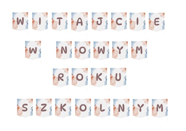Girlanda, baner "WITAJCIE W NOWYM ROKU SZKOLNYM"