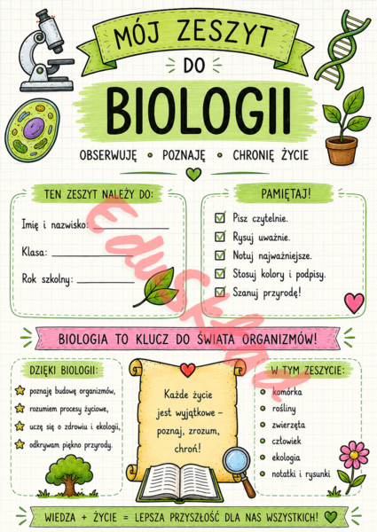 🧬 Zadbaj o zeszyt – Biologia