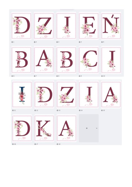 Dzień Babci i Dziadka Napis / girlanda