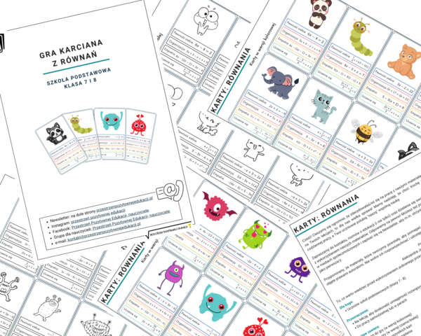 Karty do gry z równań (klasa 7-8)