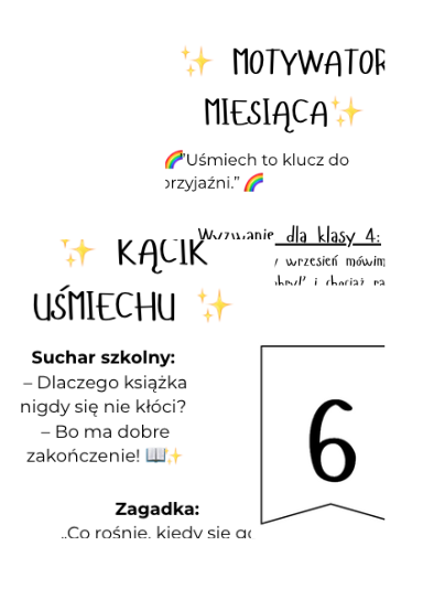 GAZETKA SZKOLNA NA CAŁY ROK - POZYTYWNIACZKI