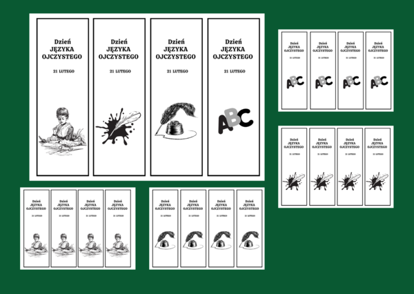 DZIEŃ JĘZYKA OJCZYSTEGO – zakładki do książek – zakładka – czarno-biała - wersja 5