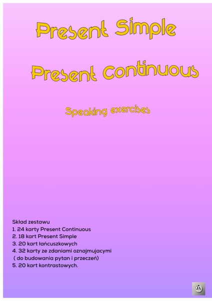 Present Simple Present Continuous karty speaking mówienie