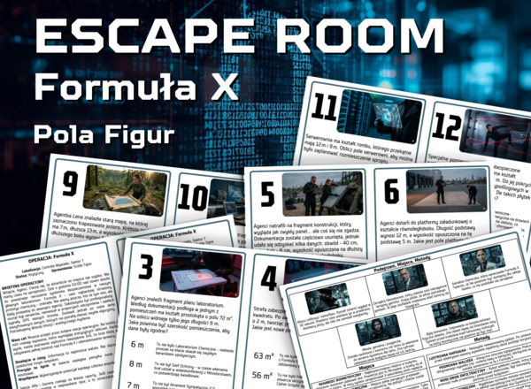 ESCAPE ROOM - Operacja "Formuła X" - Pola Figur - Detektywistyczne Stacje Zadaniowe, klasa 5, koniec roku, początek roku, zastępstwo