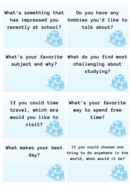 Ice breakers speaking matura podstawowa