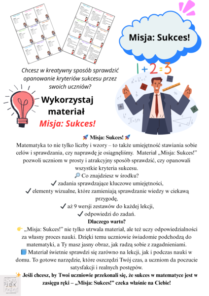 Misja: Sukces! – sprawdzenie kryteriów sukcesu z matematyki, WSiP, kl. 5– Dział 3