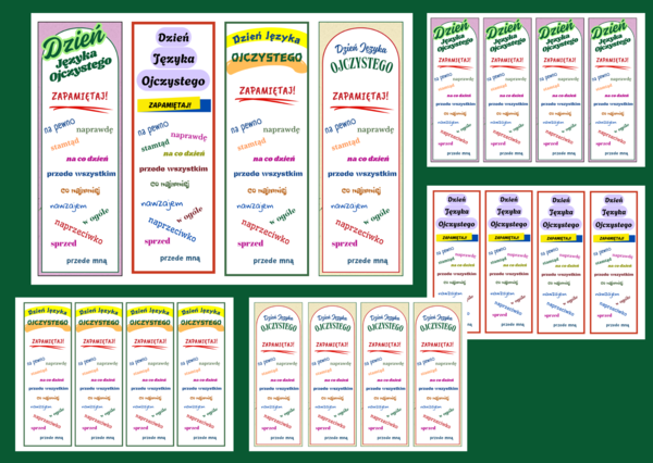 DZIEŃ JĘZYKA OJCZYSTEGO – zakładki do książek – zakładka – wersja 1