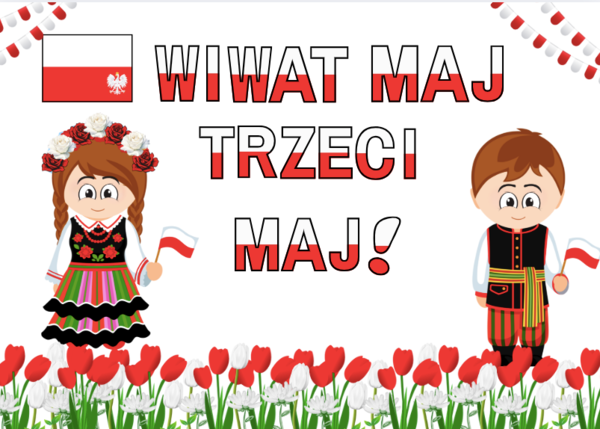 🇵🇱 Gazetka na 3 Maja – napis Wiwat Maj Trzeci Maj, flaga, dekoracyjne elementy- 27 stron patriotycznej dekoracji