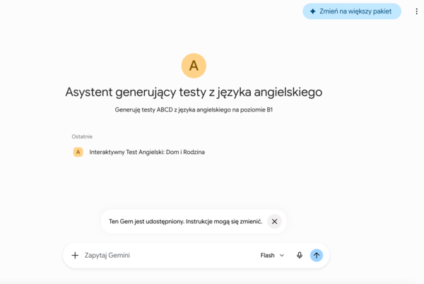 Asystent nauczyciela języka angielskiego - Generator Testów z Angielskiego — 10 pytań ABCD na żądanie | B1 · Kl. 7–8
