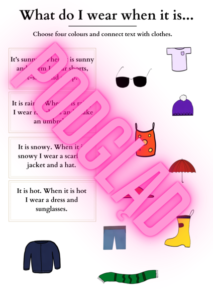 Weather and clothes - reading