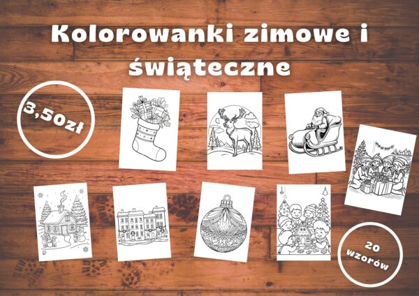 Kolorowanki bożonarodzeniowe dla starszych przedszkolaków