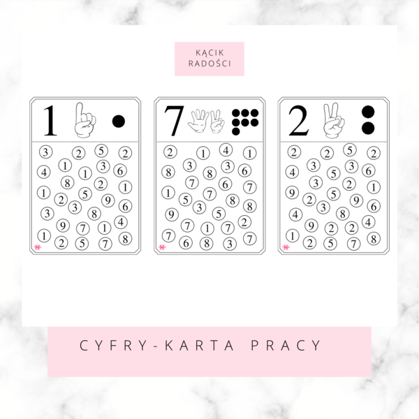 Cyfry - karta pracy