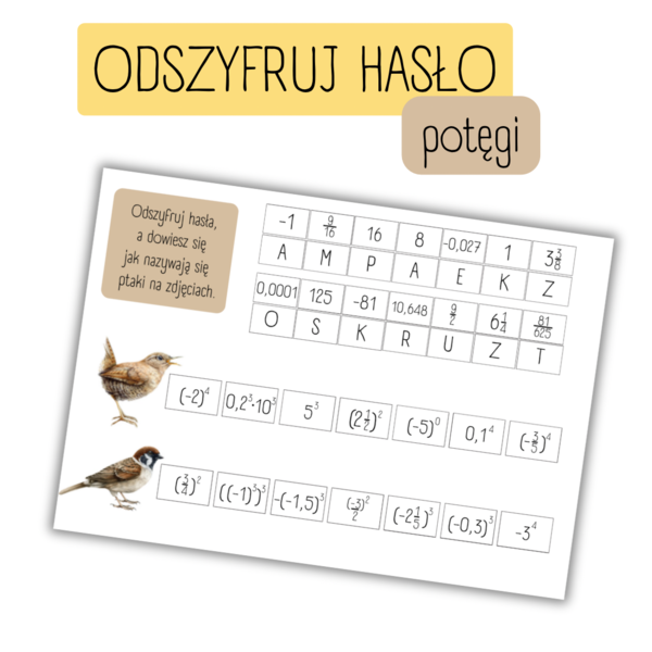 ODSZYFRUJ HASŁO - Potęgi.