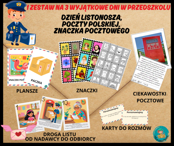 ZESTAW DZIEŃ ZNACZKA POCZTOWEGO, DZIEŃ LISTONOSZA, DZIEŃ POCZTY POLSKIEJ