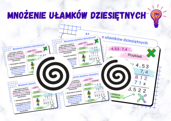 Mnożenie ułamków dziesiętnych – plakat + wklejki