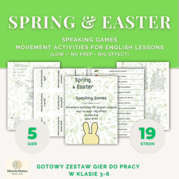Spring & Easter – Speaking Games | ruchowe gry na mówienie | low prep | klasy 3–6