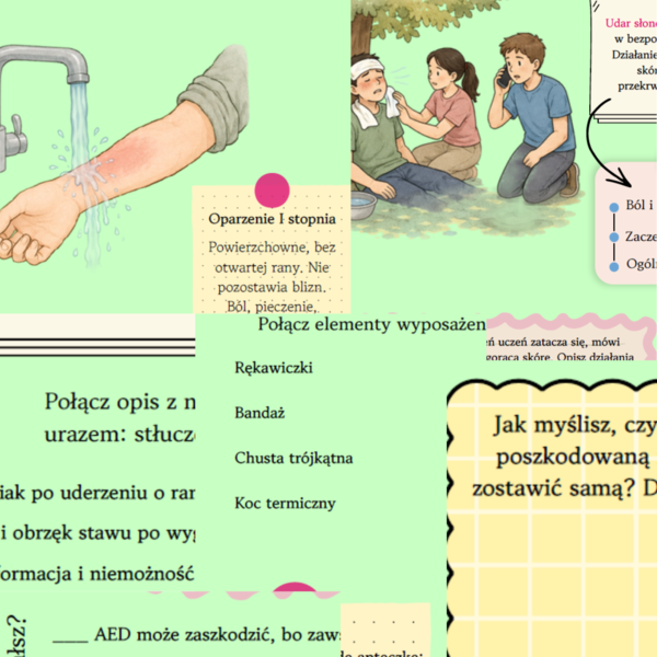Pierwsza pomoc – zestaw kart pracy dla klas 4–6