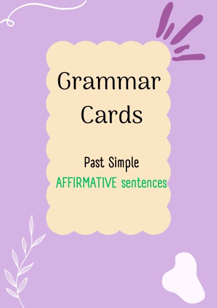 Past Simple/ Karty do mówienia/ Mówienie/ Speaking/ Konwersacje/ Klasy 4-8/ Klasy 4-6/ Klasy 6-8/ SP/ Warm-up/ Rozgrzewka/ Speaking cards/ Gramatyka/ Grammar/ Speaking cards grammar/ Grammar cards/ E8