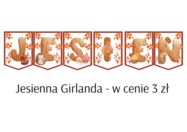 Napis - Girlanda - Jesień