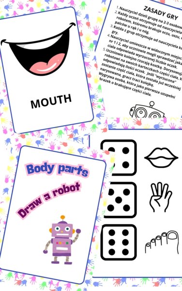 Body parts. A robot game