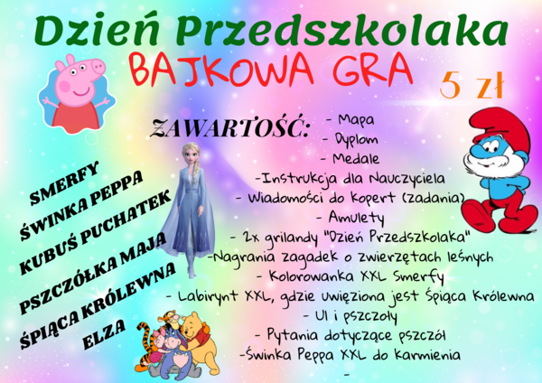 Bajkowa Gra na Dzień Przedszkolaka/ Dzień Postaci z Bajek