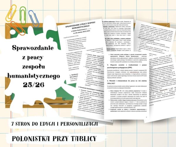 Sprawozdanie Zespołu Humanistycznego 2025/2026 (Wzór DOCX)