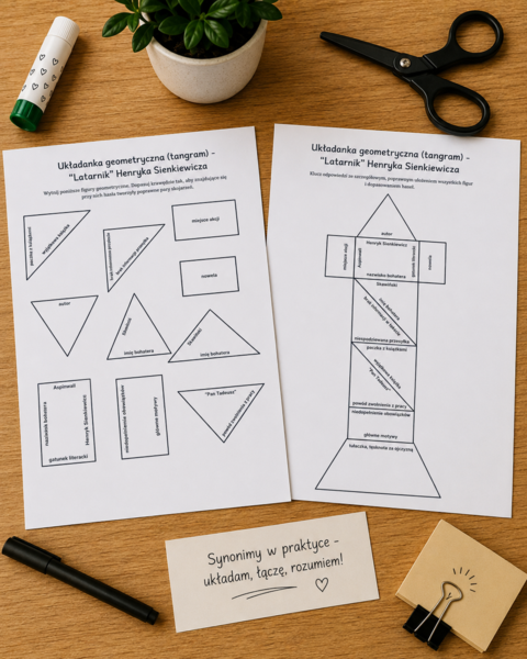 Układanka geometryczna "Latarnik" Henryka Sienkiewicza.