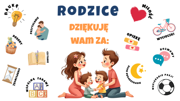 🌷 Gazetka na Dzień Matki i Dzień Ojca 🌷 Rodzice, dziękuję Wam za… / dodatkowe dekoracje/ możliwość własnej aranżacji